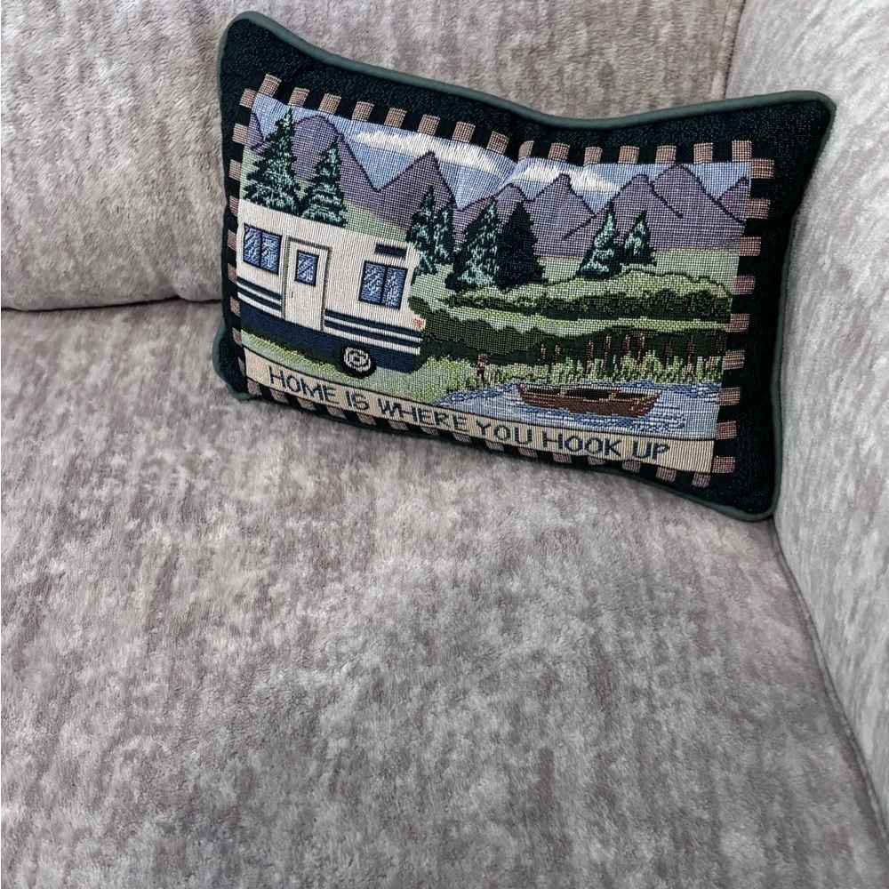 CampingThemed, Home is where you hook up, Decorative Pillow - Picture 6 of 8